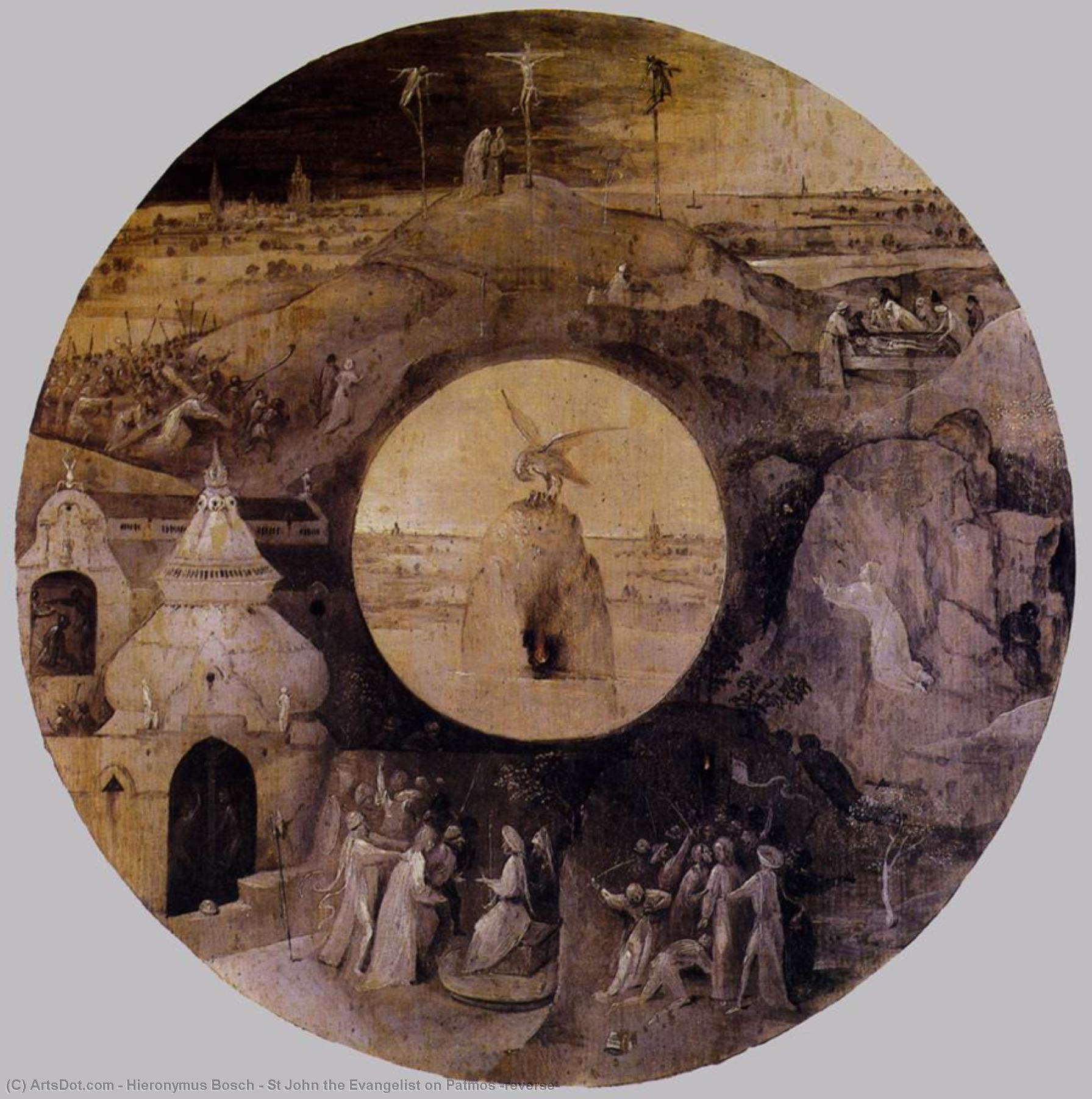 Wikioo.org - สารานุกรมวิจิตรศิลป์ - จิตรกรรม Hieronymus Bosch - St John the Evangelist on Patmos (reverse)