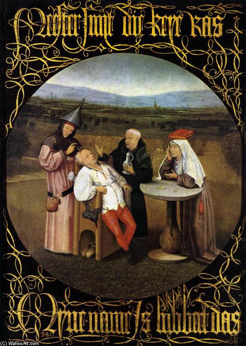 Wikoo.org - موسوعة الفنون الجميلة - اللوحة، العمل الفني Hieronymus Bosch - The Cure of Folly (Extraction of the Stone of Madness)
