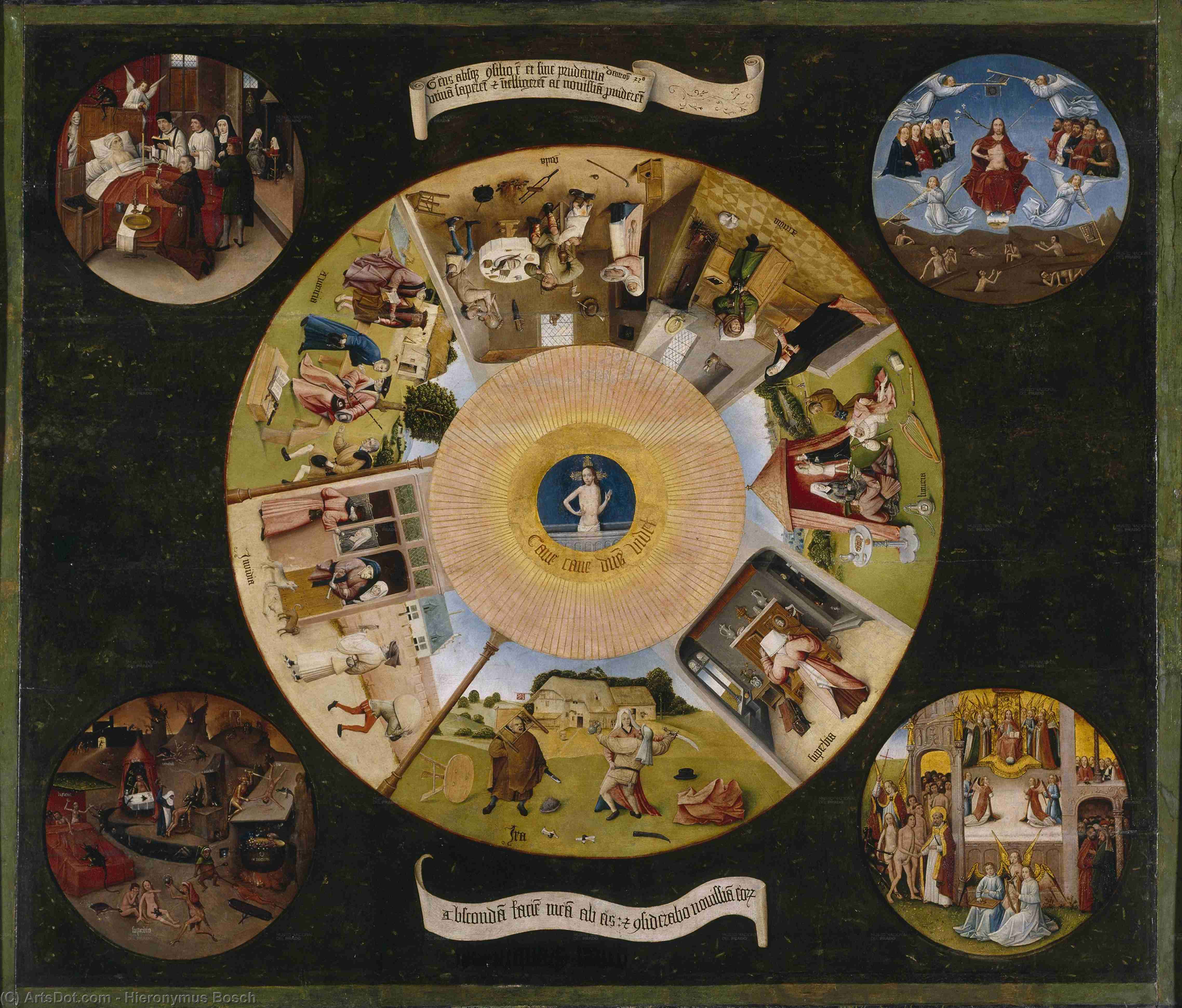 WikiOO.org - 百科事典 - 絵画、アートワーク Hieronymus Bosch - ザー 七つ  致命的な  罪