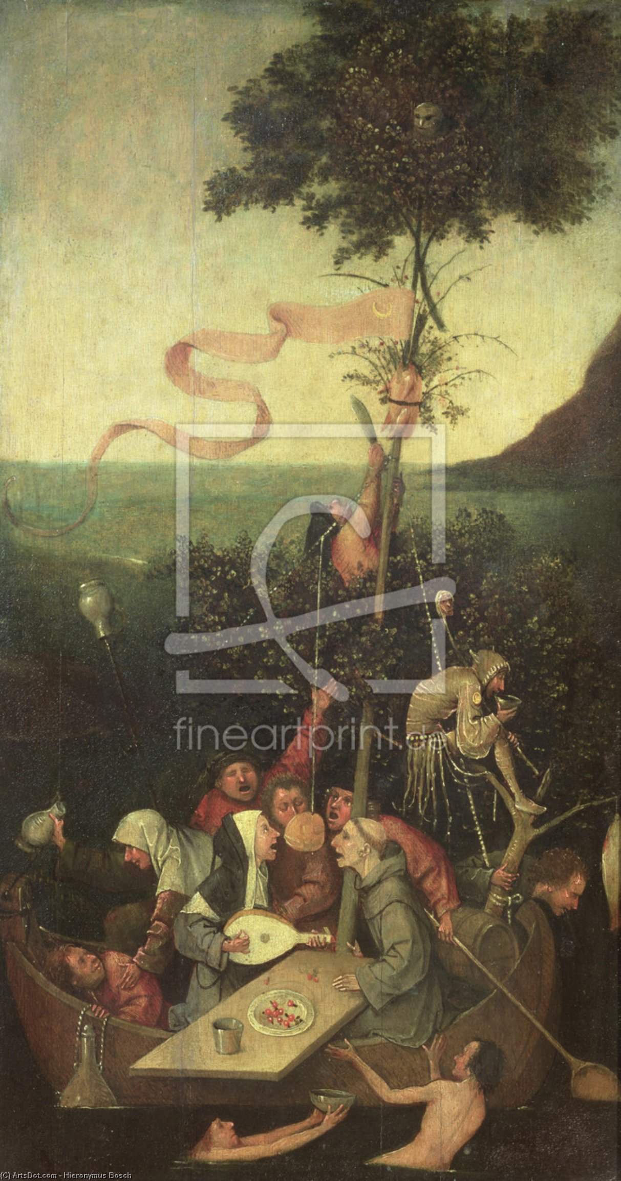 Wikioo.org – L'Enciclopedia delle Belle Arti - Pittura, Opere di Hieronymus Bosch - la nave dei matti