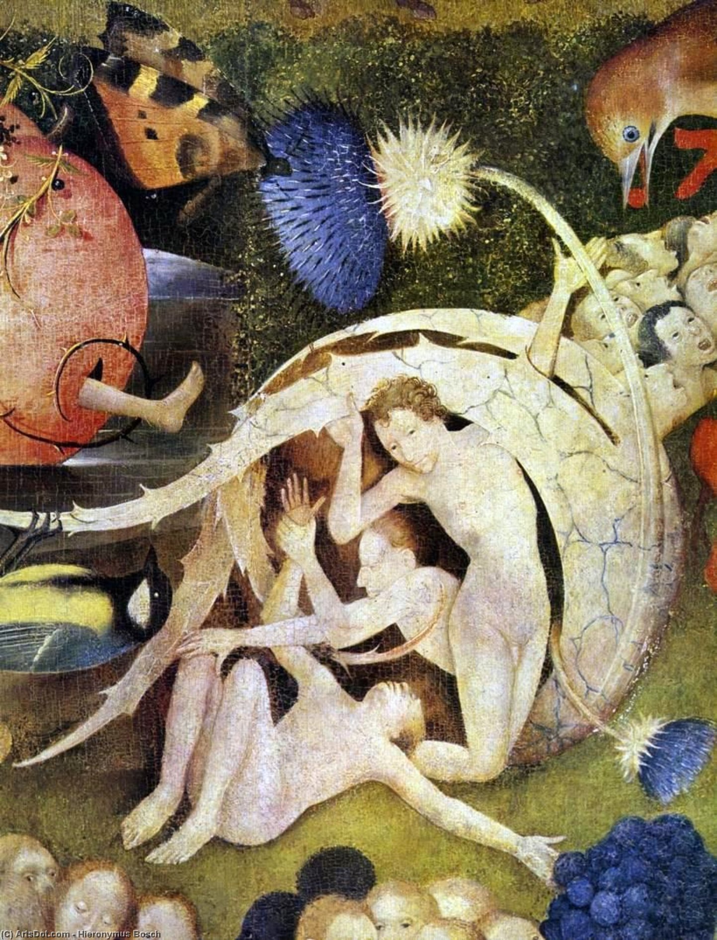 Wikioo.org – La Enciclopedia de las Bellas Artes - Pintura, Obras de arte de Hieronymus Bosch - tríptico jardín  todaclasede  terrestre  Delicias  Detalle  32