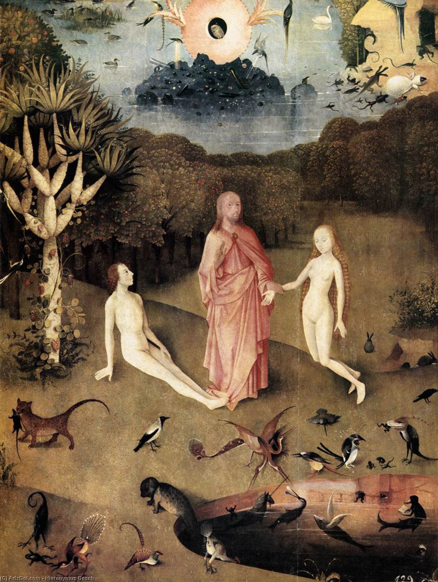 Wikioo.org – L'Enciclopedia delle Belle Arti - Pittura, Opere di Hieronymus Bosch - trittico di giardino  di  Terrestre  Delizie  particolare  33