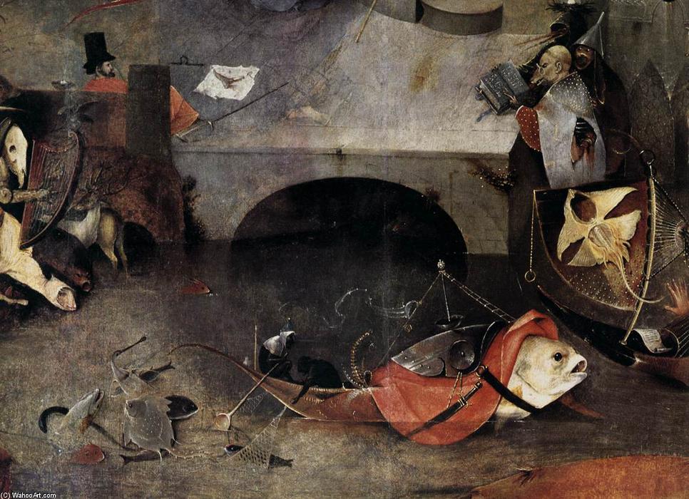 Wikioo.org – La Enciclopedia de las Bellas Artes - Pintura, Obras de arte de Hieronymus Bosch - Tríptico de las Tentaciones de San Antonio Detalle  22