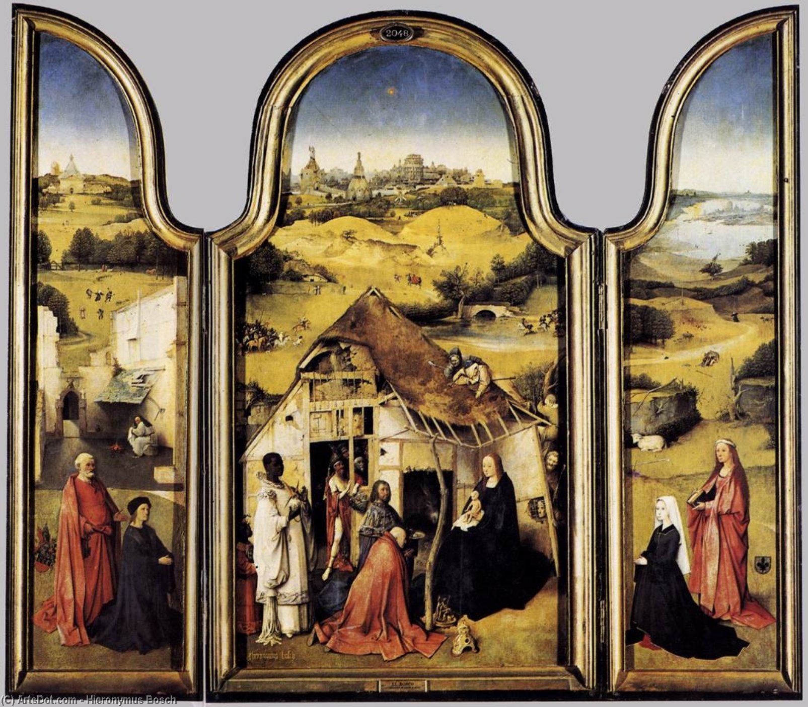 Wikioo.org - สารานุกรมวิจิตรศิลป์ - จิตรกรรม Hieronymus Bosch - Triptych of the Adoration of the Magi