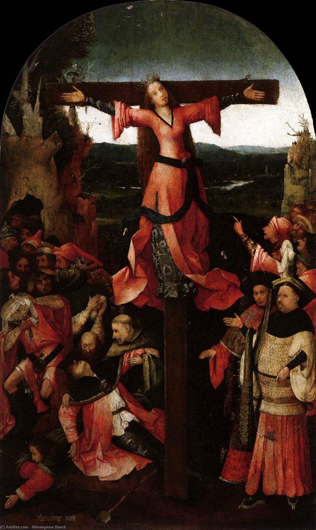 Wikioo.org – L'Enciclopedia delle Belle Arti - Pittura, Opere di Hieronymus Bosch - Trittico di il martirio di san Liberata ( pannello centrale )