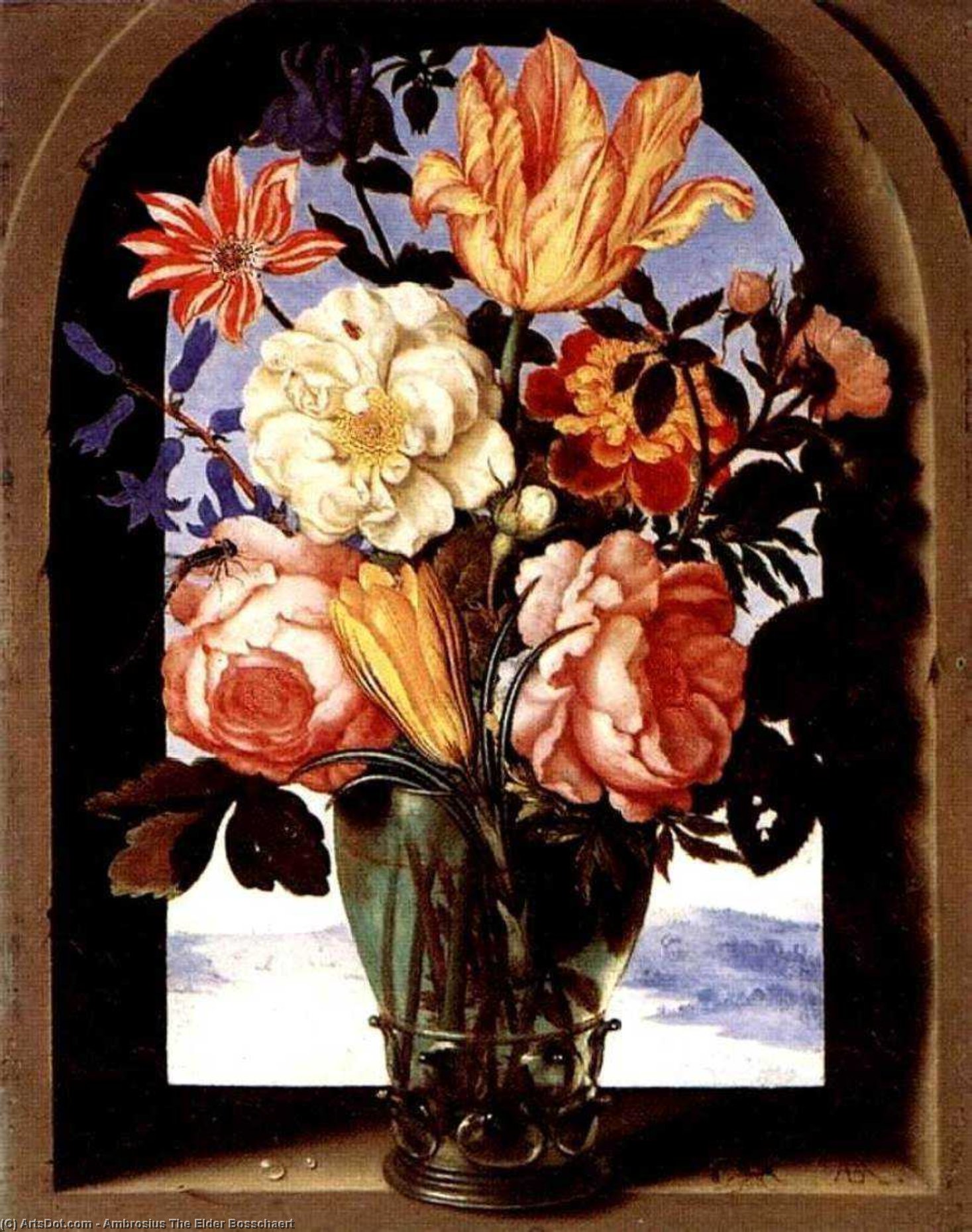 Wikioo.org – La Enciclopedia de las Bellas Artes - Pintura, Obras de arte de Ambrosius Bosschaert The Elder - Ramo de flores
