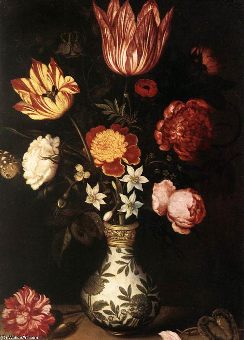 Wikioo.org - The Encyclopedia of Fine Arts - Painting, Artwork by Ambrosius Bosschaert The Elder - Still-Life with Flowers in a Wan-Li vase