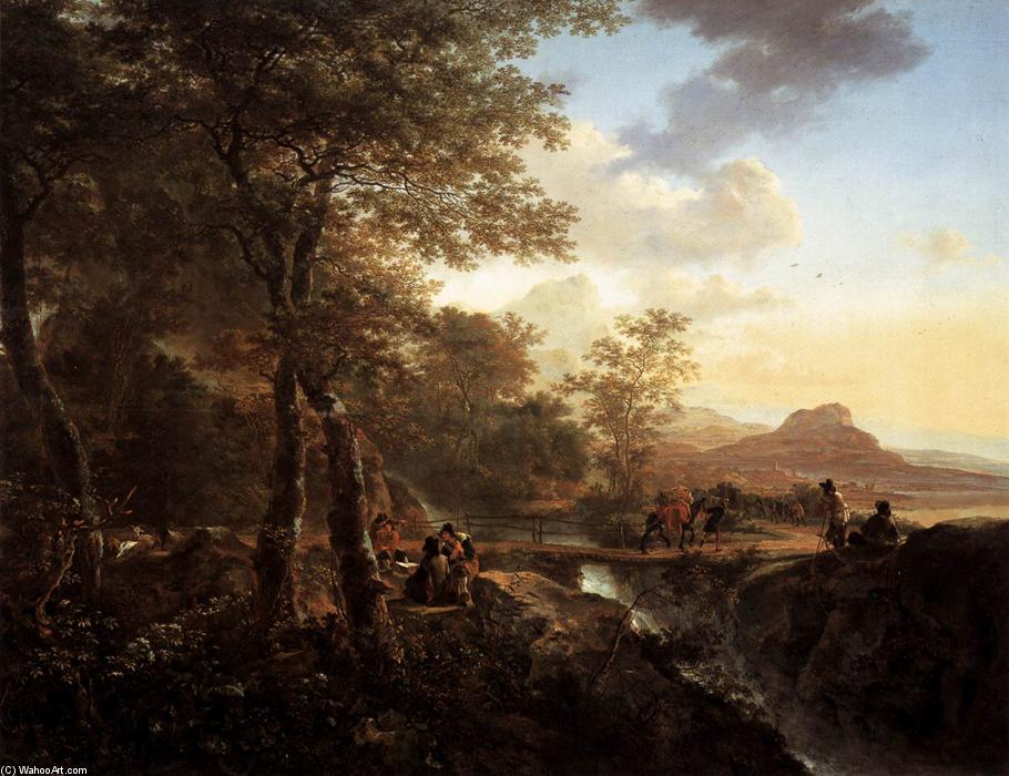 Wikioo.org - The Encyclopedia of Fine Arts - Painting, Artwork by Jan Both - Italian Landscape with Draughtsman