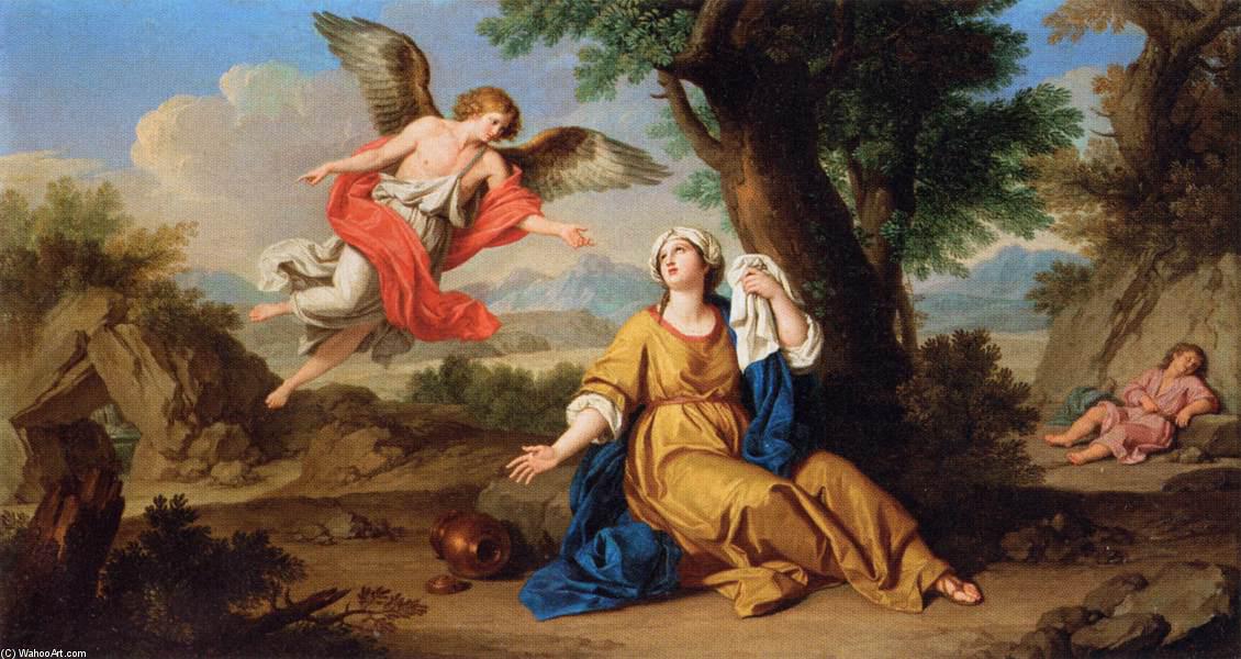 Wikioo.org – La Enciclopedia de las Bellas Artes - Pintura, Obras de arte de Giuseppe Bottani - `hagar` y el ángel