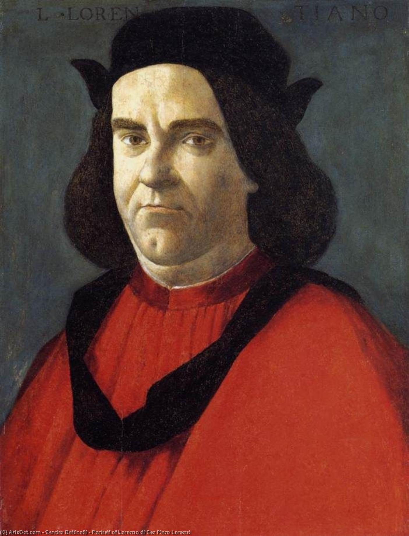 WikiOO.org - אנציקלופדיה לאמנויות יפות - ציור, יצירות אמנות Sandro Botticelli - Portrait of Lorenzo di Ser Piero Lorenzi