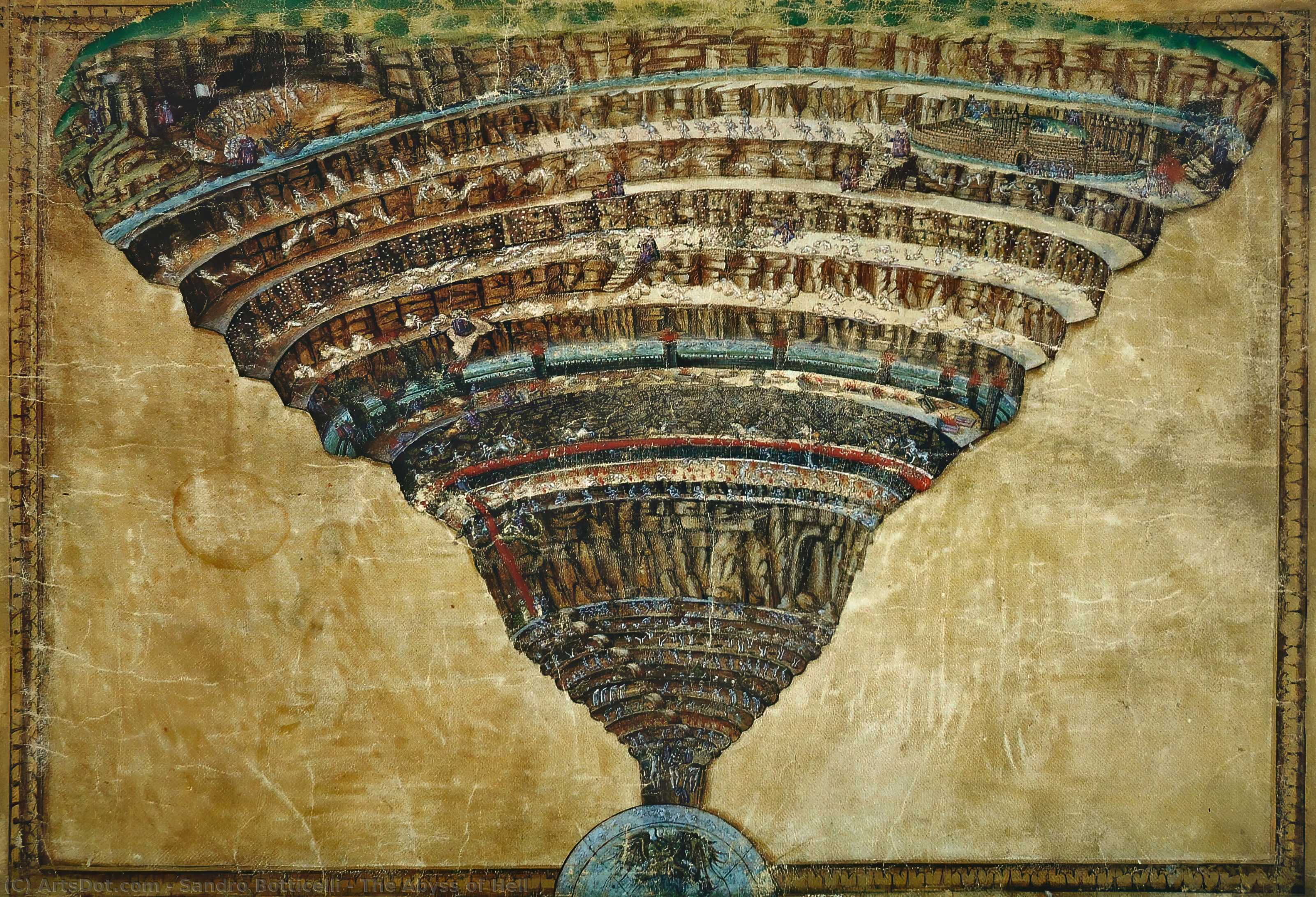 WikiOO.org – 美術百科全書 - 繪畫，作品 Sandro Botticelli - 地狱深渊