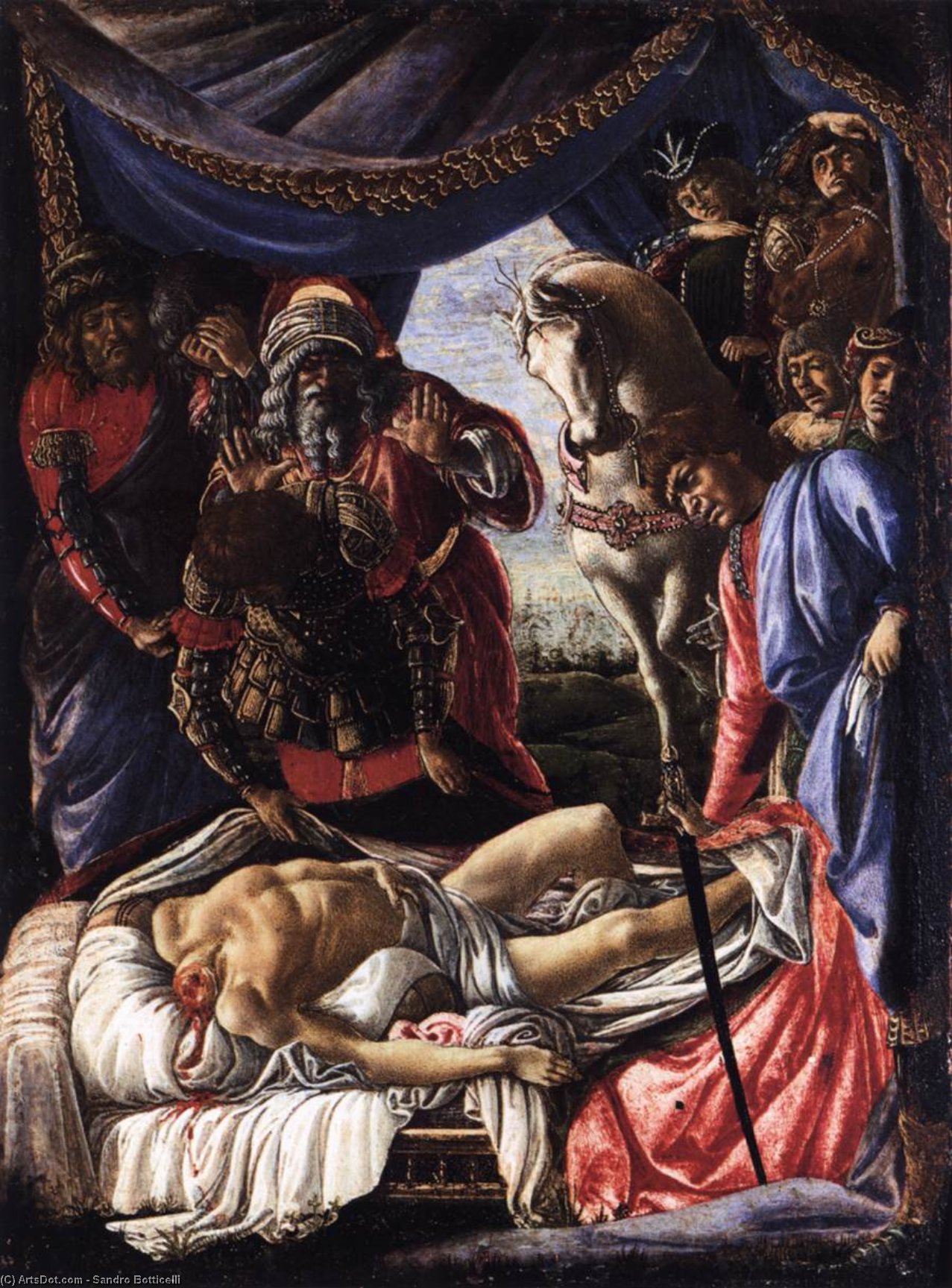 Wikioo.org - Die Enzyklopädie bildender Kunst - Malerei, Kunstwerk von Sandro Botticelli - die entdeckung von dem Mord von holofernes
