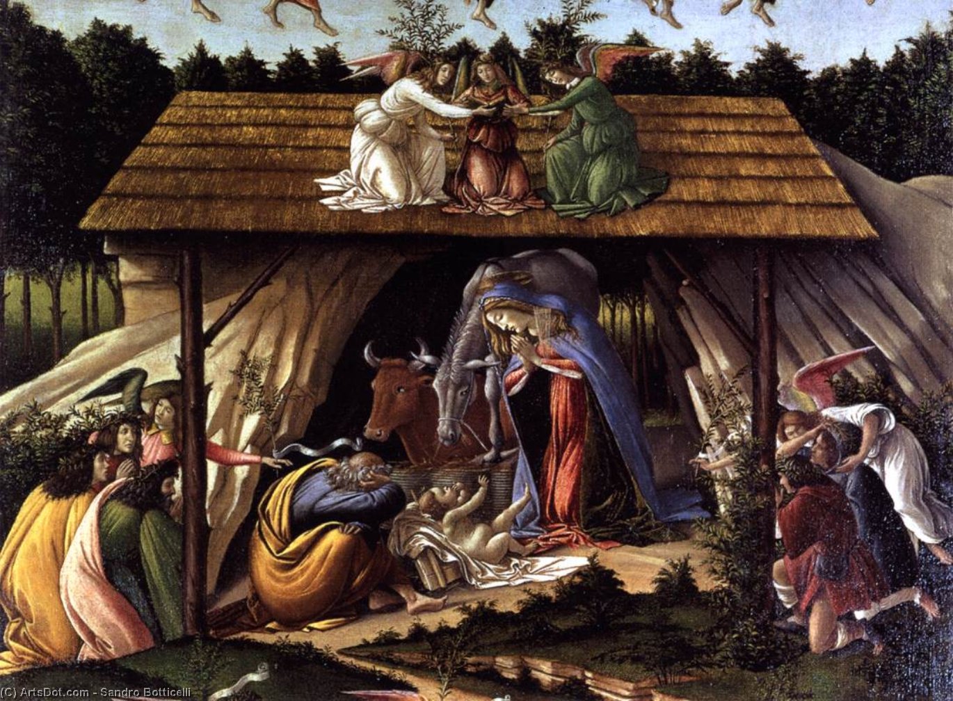 Wikioo.org – L'Encyclopédie des Beaux Arts - Peinture, Oeuvre de Sandro Botticelli - La mystique Nativité  détail