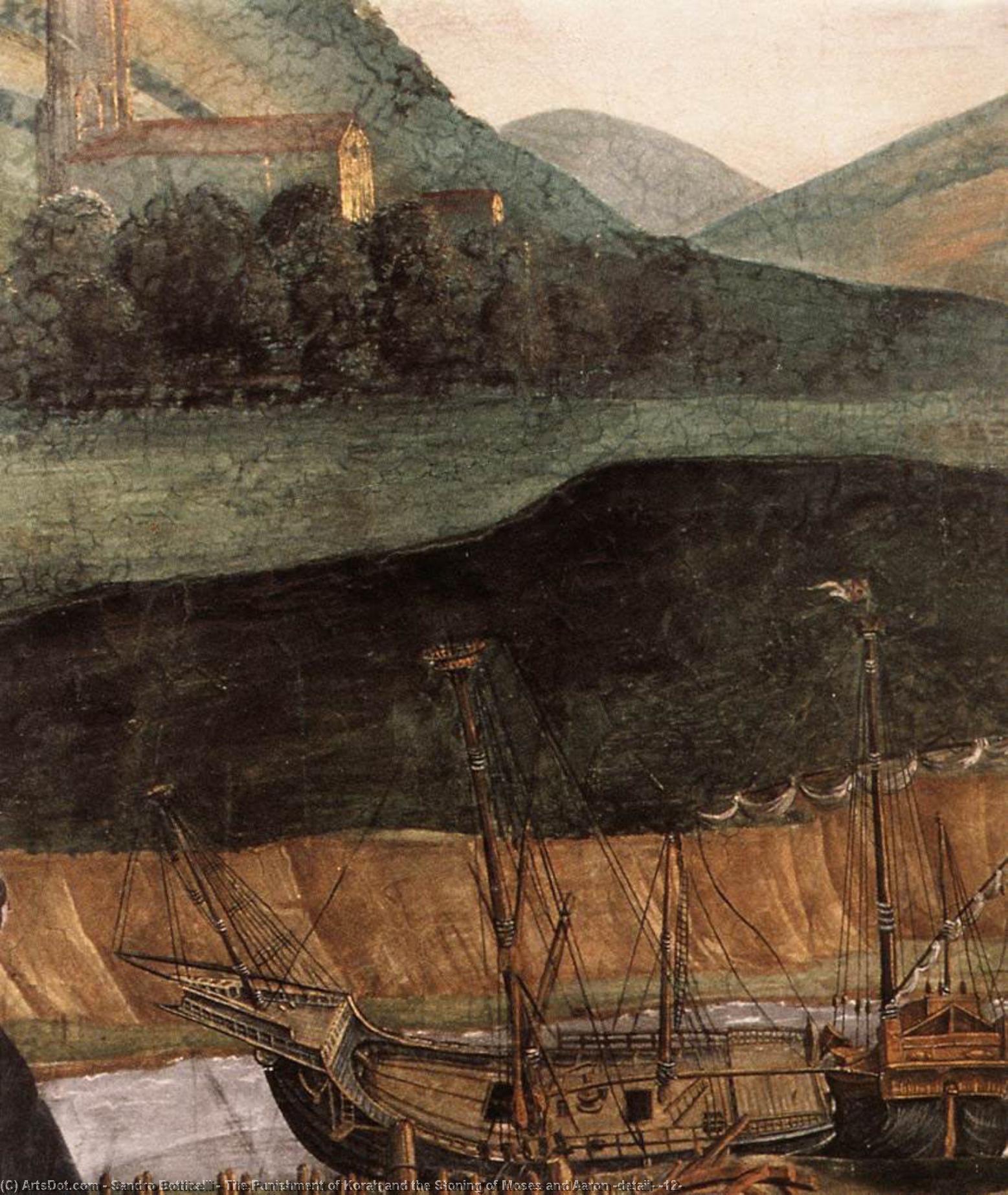 Wikioo.org – L'Enciclopedia delle Belle Arti - Pittura, Opere di Sandro Botticelli - la punizione di core e la lapidazione di mosè e di aronne ( particolare ) ( 12 )