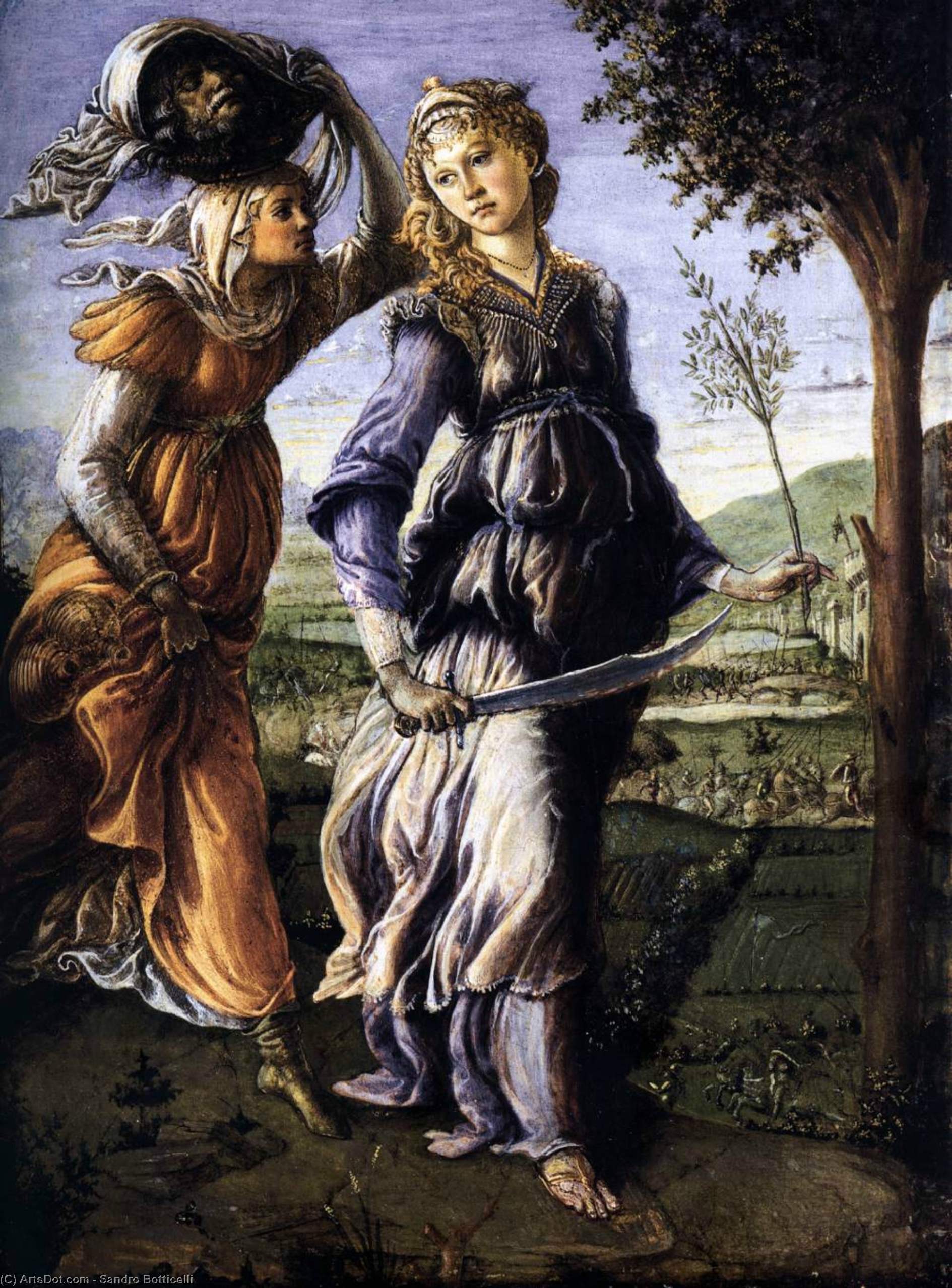 WikiOO.org - Enciklopedija dailės - Tapyba, meno kuriniai Sandro Botticelli - The Return of Judith to Bethulia