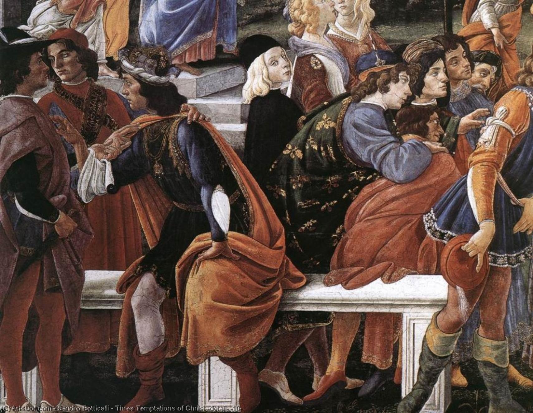 Wikioo.org – L'Enciclopedia delle Belle Arti - Pittura, Opere di Sandro Botticelli - Tre tentazioni di Cristo particolare  10