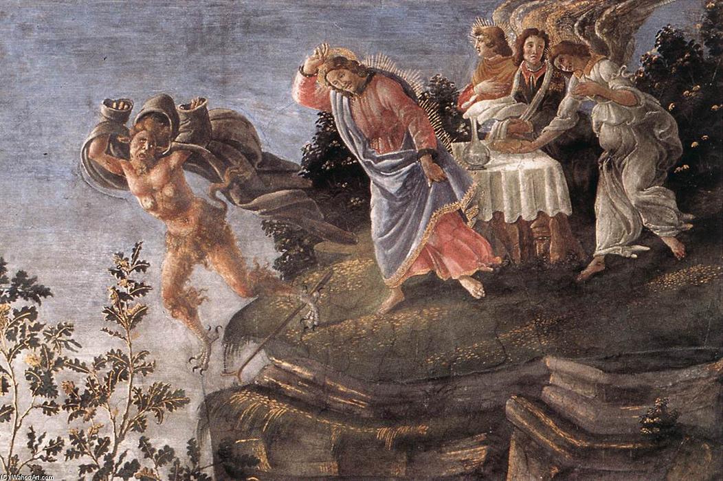 Wikioo.org – L'Enciclopedia delle Belle Arti - Pittura, Opere di Sandro Botticelli - Tre tentazioni di Cristo particolare  14