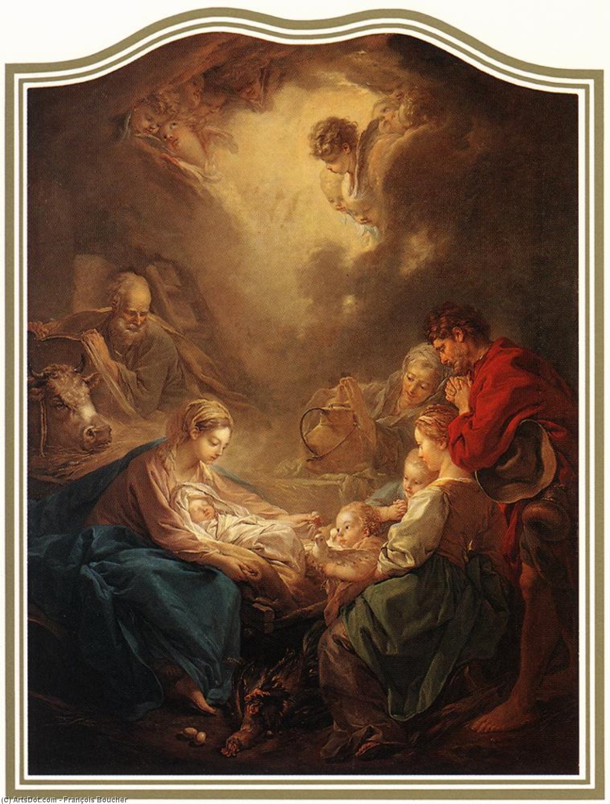 WikiOO.org - Εγκυκλοπαίδεια Καλών Τεχνών - Ζωγραφική, έργα τέχνης François Boucher - Adoration of the Shepherds
