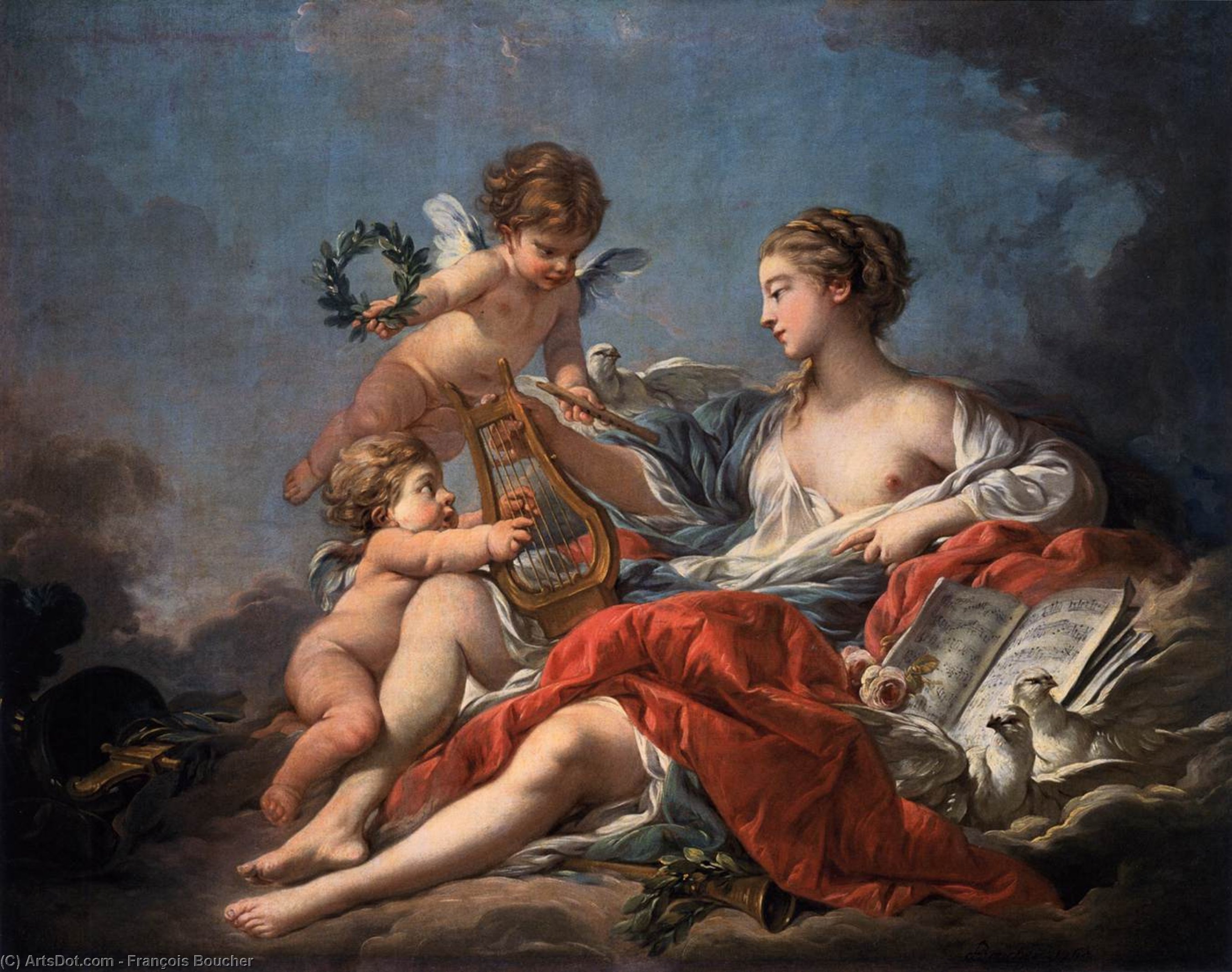 WikiOO.org - Εγκυκλοπαίδεια Καλών Τεχνών - Ζωγραφική, έργα τέχνης François Boucher - Allegory of Music