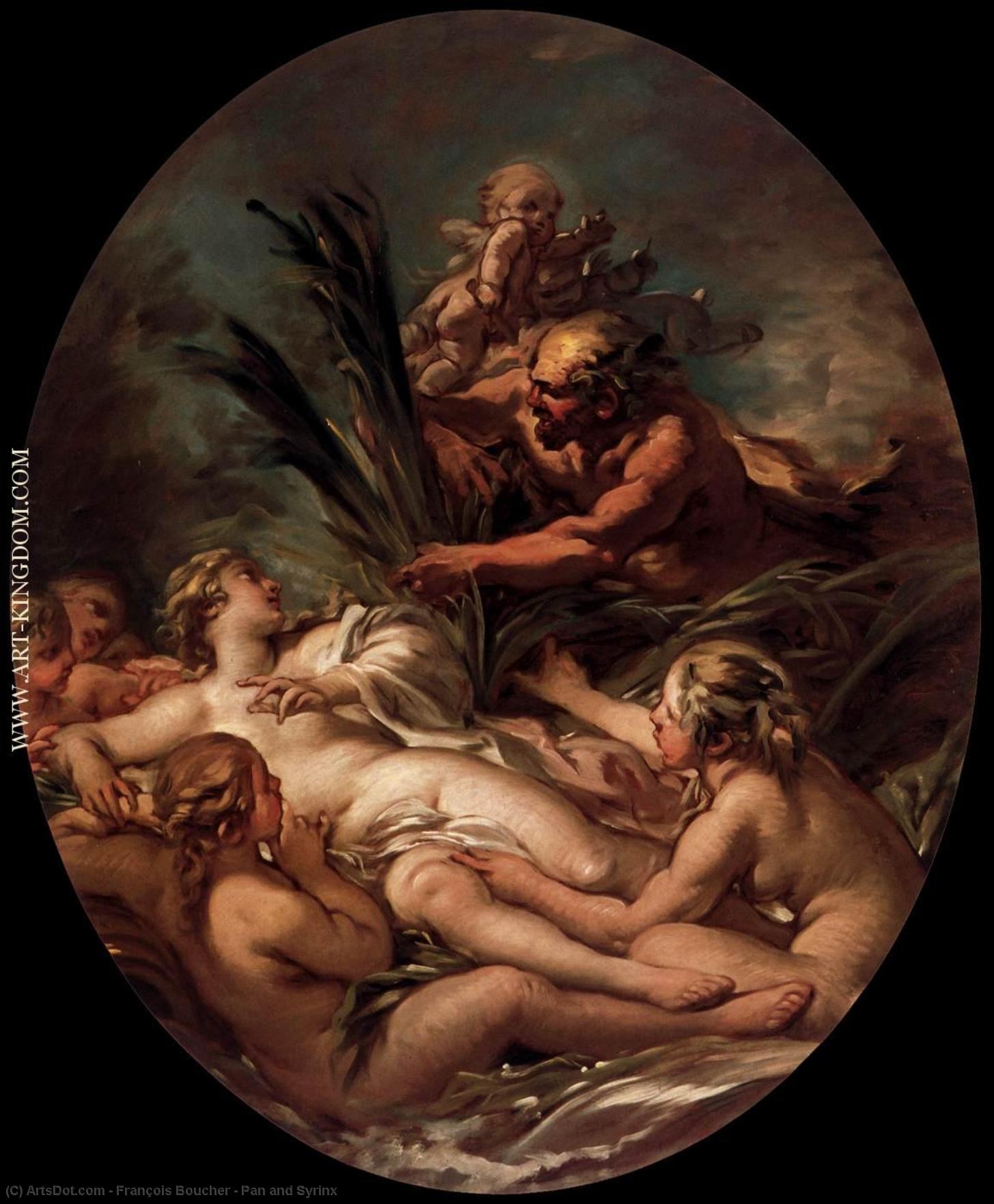 Wikioo.org - Bách khoa toàn thư về mỹ thuật - Vẽ tranh, Tác phẩm nghệ thuật François Boucher - Pan and Syrinx