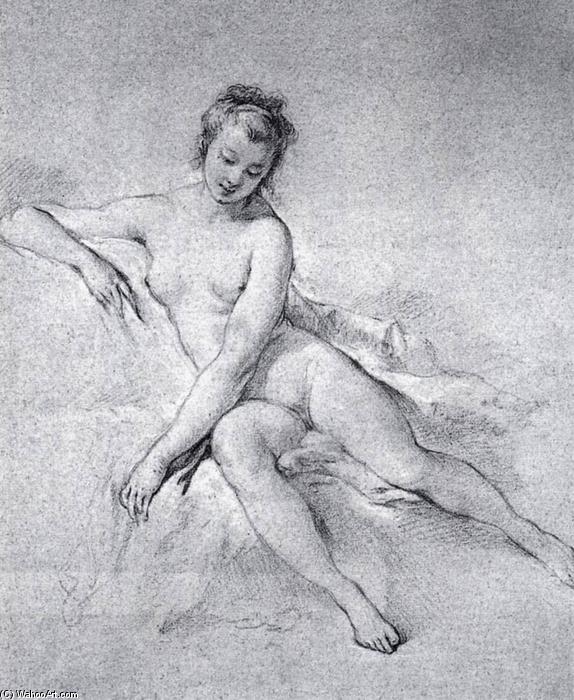 WikiOO.org - Енциклопедия за изящни изкуства - Живопис, Произведения на изкуството François Boucher - Seated Female Nude