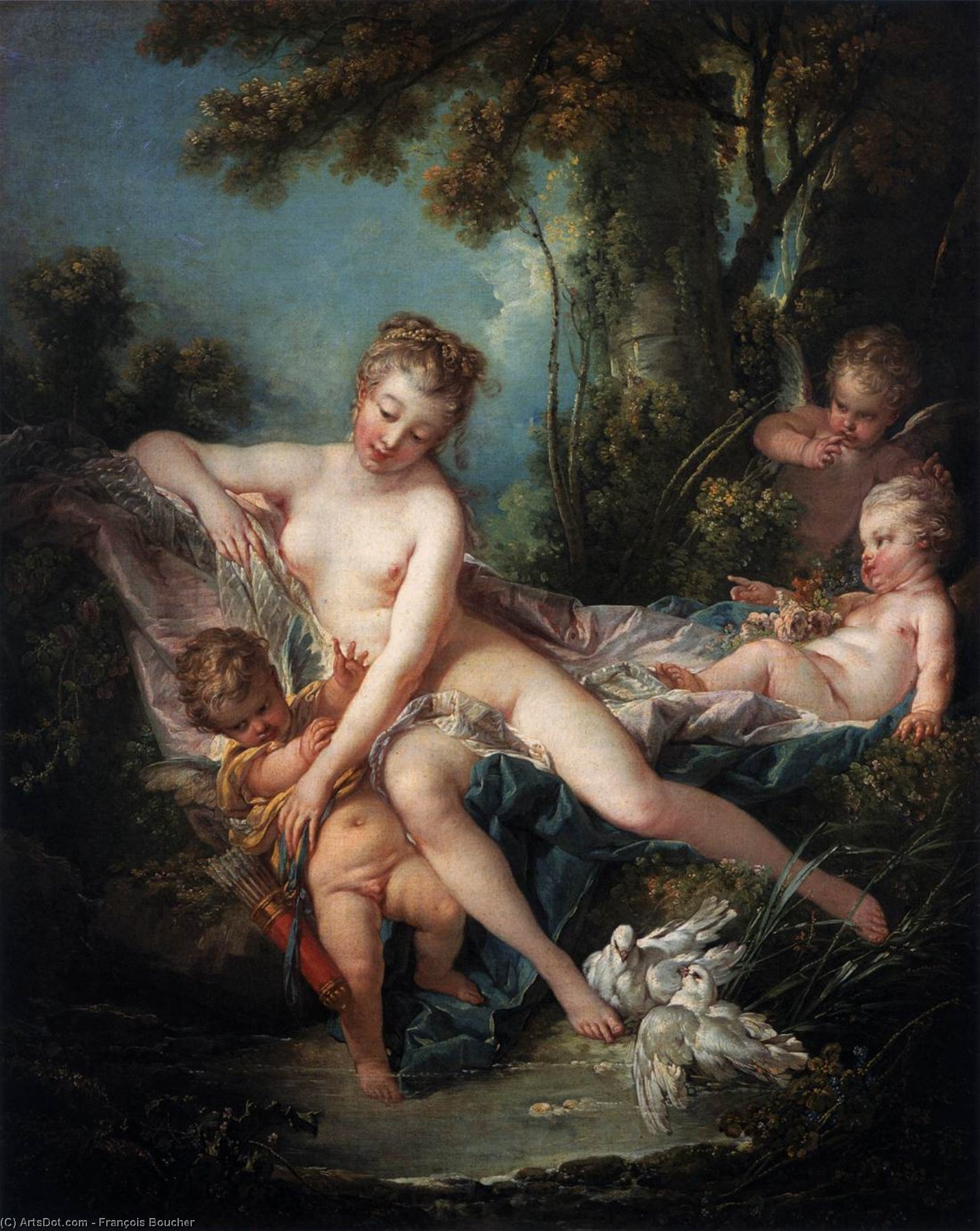 Wikioo.org - The Encyclopedia of Fine Arts - Painting, Artwork by François Boucher - The Bath of Venus