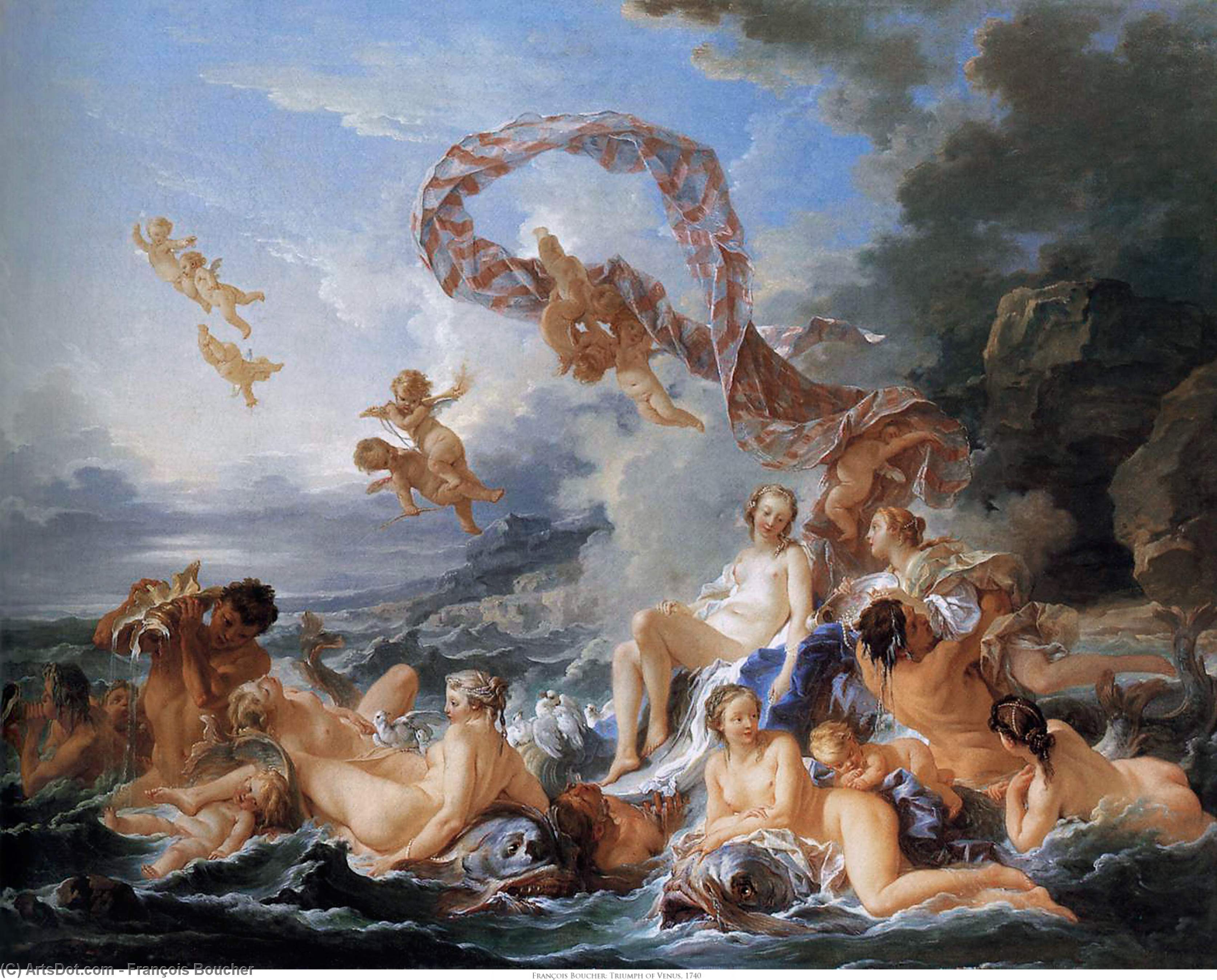 Wikioo.org - The Encyclopedia of Fine Arts - Painting, Artwork by François Boucher - The Birth of Venus