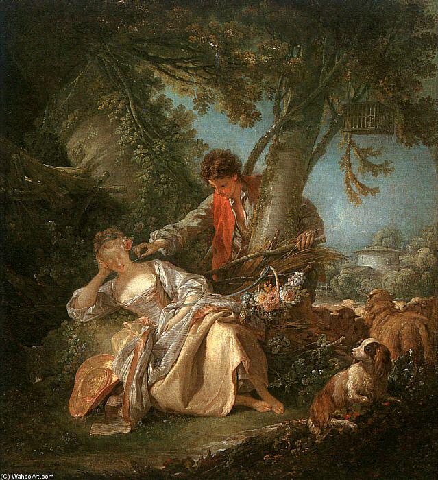 Wikioo.org - The Encyclopedia of Fine Arts - Painting, Artwork by François Boucher - The Interrupted Sleep