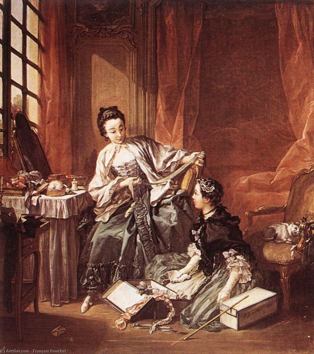 Wikioo.org - The Encyclopedia of Fine Arts - Painting, Artwork by François Boucher - The Milliner (The Morning)