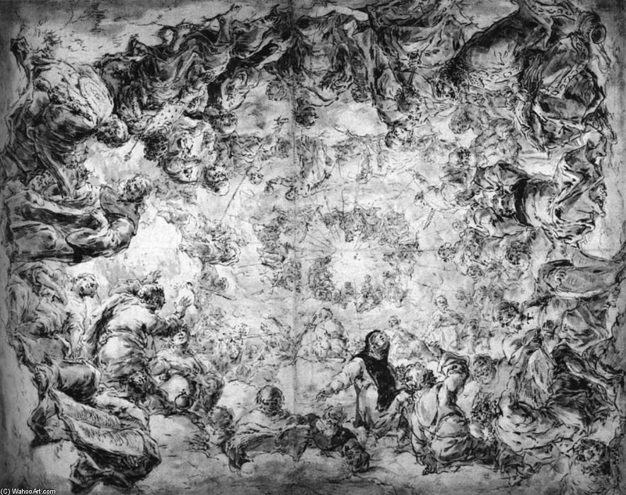 WikiOO.org - Enciklopedija likovnih umjetnosti - Slikarstvo, umjetnička djela Leonaert Bramer - Four Latin Fathers of the Church and Saints (verso)