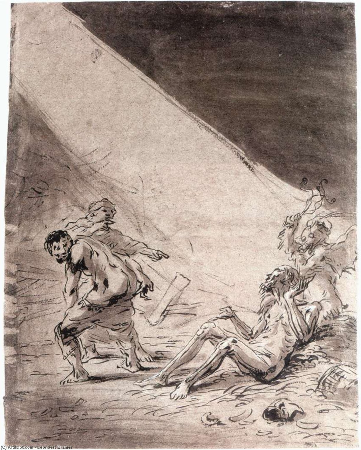 WikiOO.org - Encyclopedia of Fine Arts - Maalaus, taideteos Leonaert Bramer - The Trials of Job