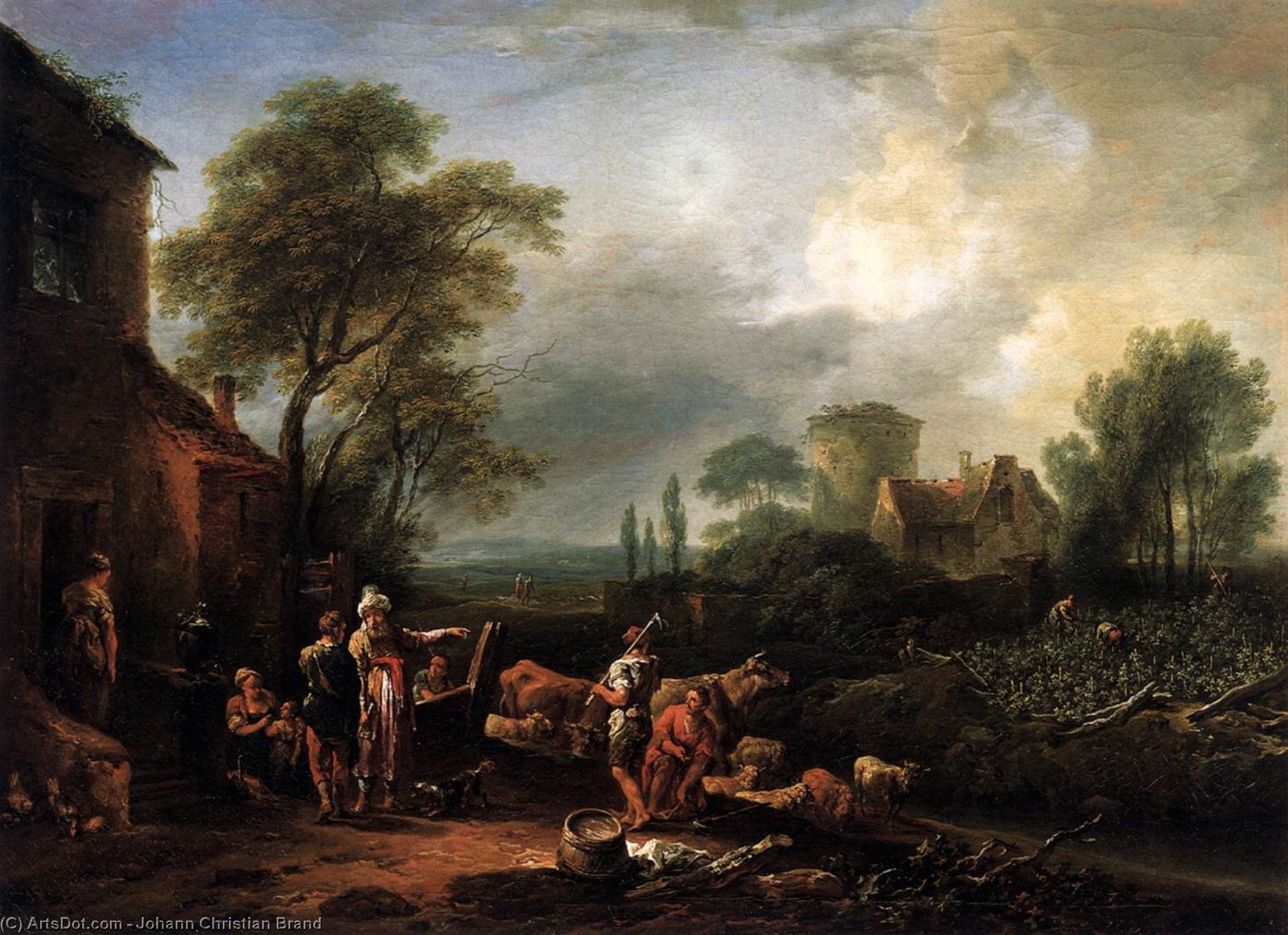 Wikioo.org - The Encyclopedia of Fine Arts - Painting, Artwork by Johann Christian Brand - Parable of the Workers in the Vineyard