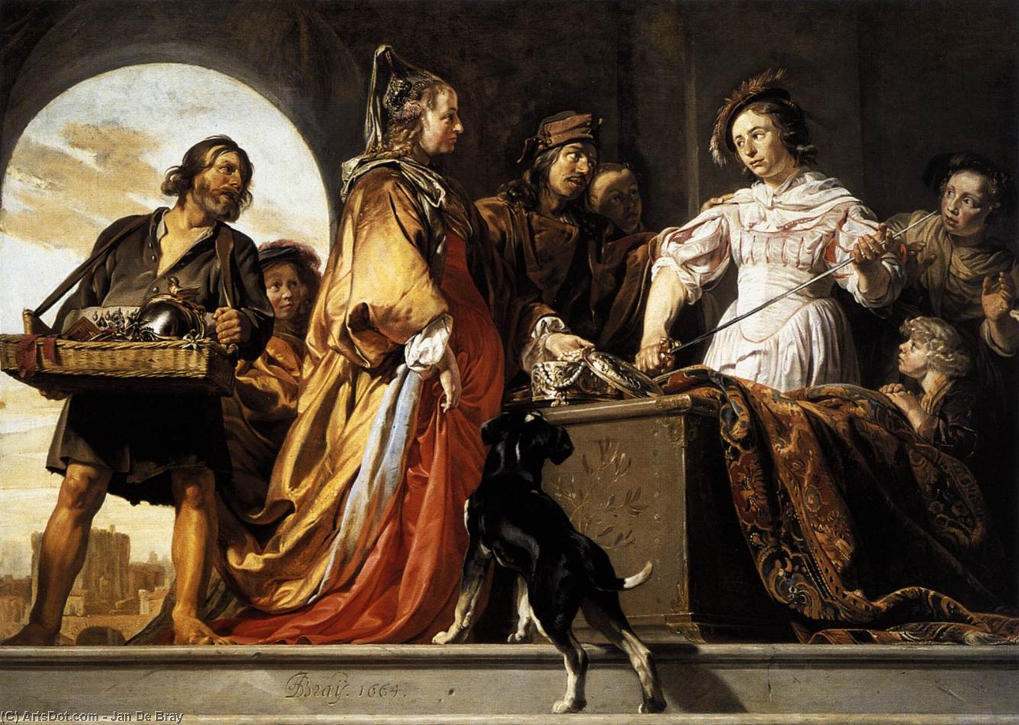 Wikioo.org – L'Enciclopedia delle Belle Arti - Pittura, Opere di Jan De Bray - la scoperta di Achille tra le figlie di Licomede