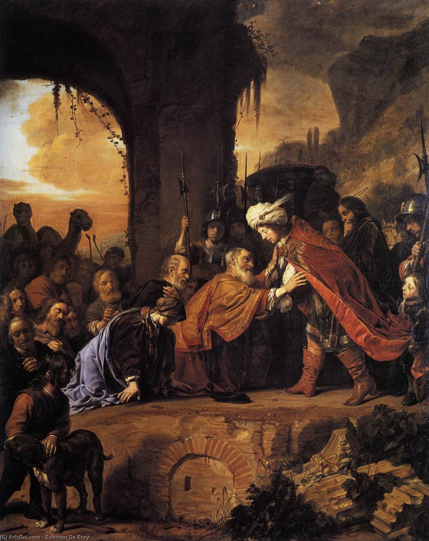 Wikioo.org - สารานุกรมวิจิตรศิลป์ - จิตรกรรม Salomon De Bray - Joseph Receives His Father and Brothers in Egypt