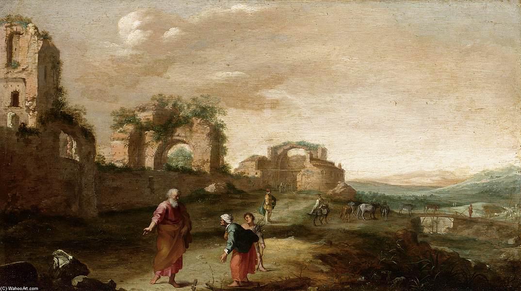 Wikioo.org - The Encyclopedia of Fine Arts - Painting, Artwork by Bartholomeus Breenbergh - Elijah and the Widow of Zarephath