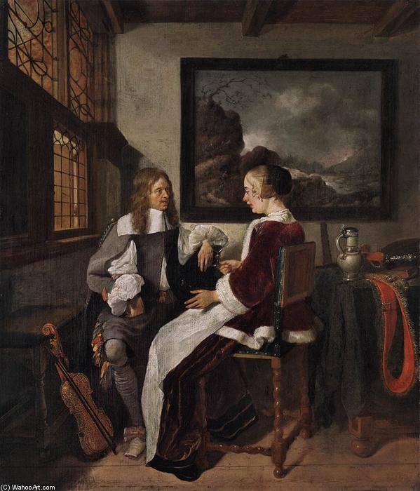 Wikioo.org - The Encyclopedia of Fine Arts - Painting, Artwork by Quiringh Gerritsz Van Brekelenkam - Sentimental Conversation