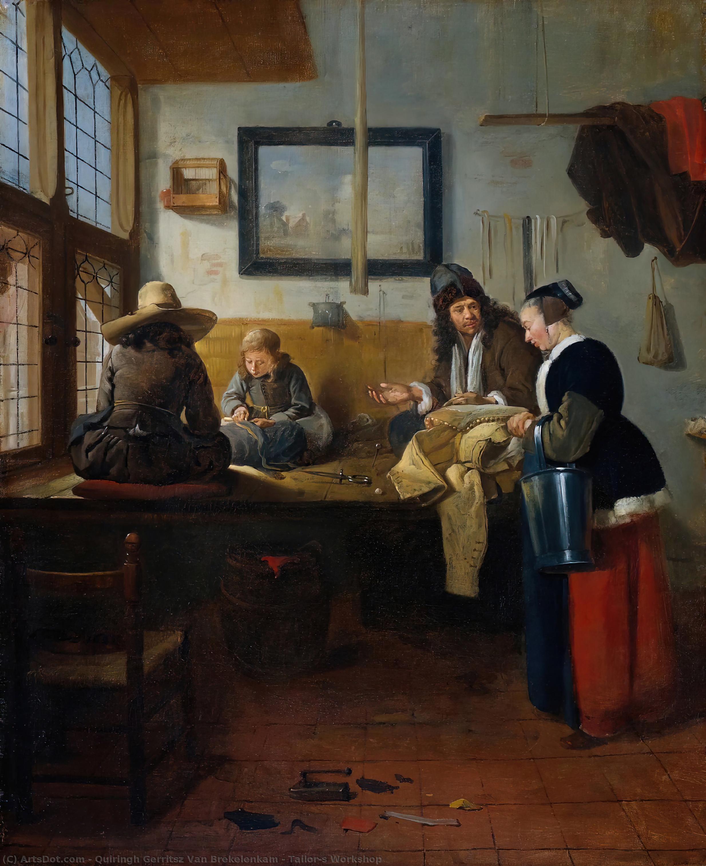 Wikioo.org – L'Enciclopedia delle Belle Arti - Pittura, Opere di Quiringh Gerritsz Van Brekelenkam - Tailor's Laboratorio