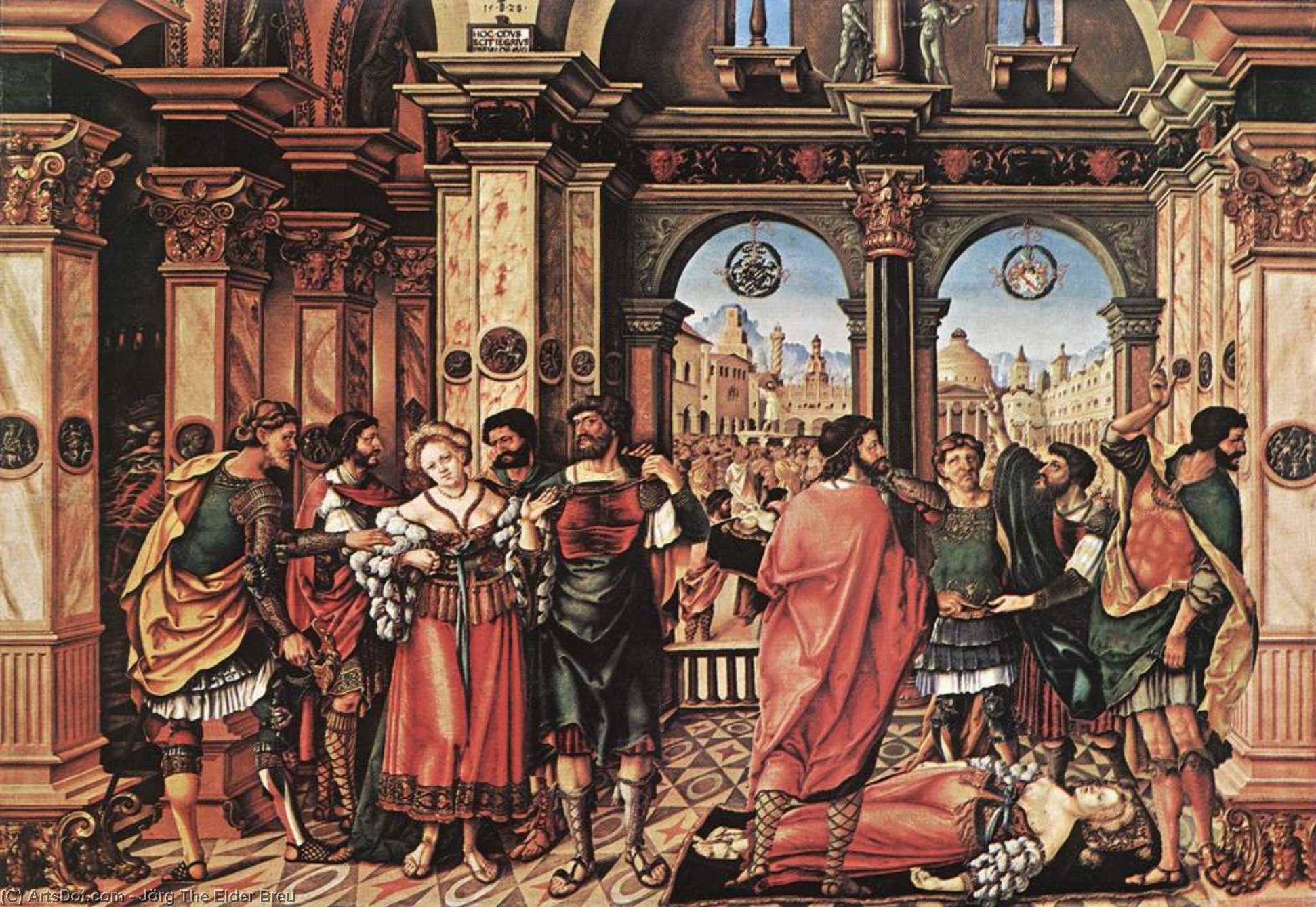 WikiOO.org - Encyclopedia of Fine Arts - Lukisan, Artwork Jörg The Elder Breu - The Suicide of Lucretia