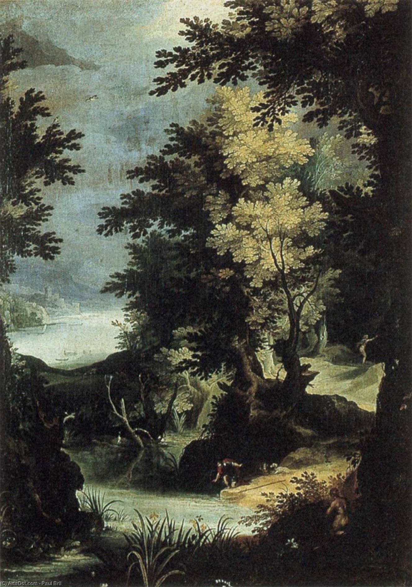 Wikioo.org - The Encyclopedia of Fine Arts - Painting, Artwork by Paul Bril - Landscape with a Mythological Scene