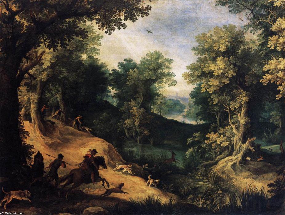 Wikioo.org - The Encyclopedia of Fine Arts - Painting, Artwork by Paul Bril - The Stag Hunt