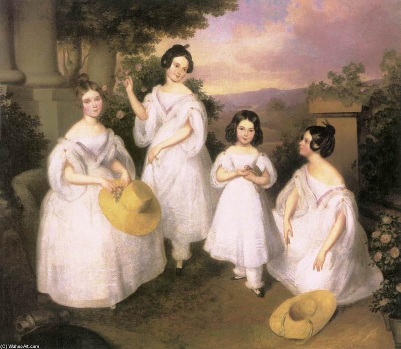 Wikioo.org - The Encyclopedia of Fine Arts - Painting, Artwork by Karoly Brocky (Charles Brocky) - The Daughters of István Medgyasszay