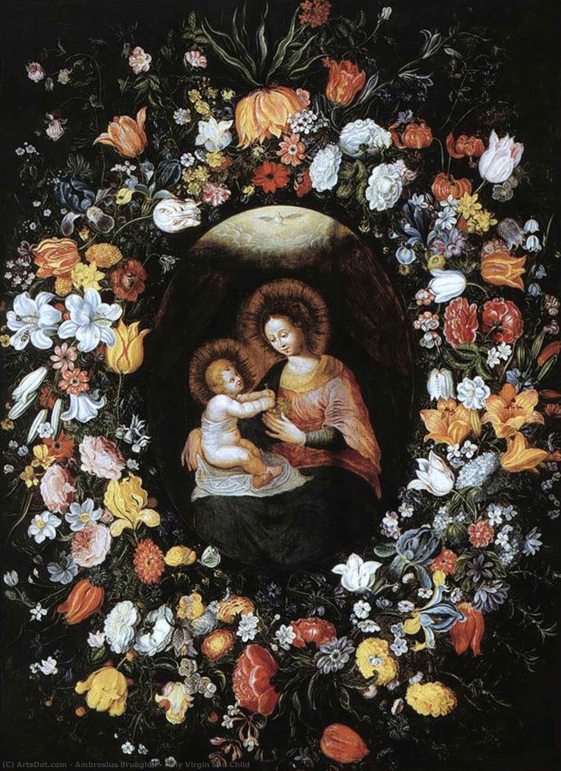WikiOO.org - Енциклопедия за изящни изкуства - Живопис, Произведения на изкуството Ambrosius Brueghel - Holy Virgin and Child