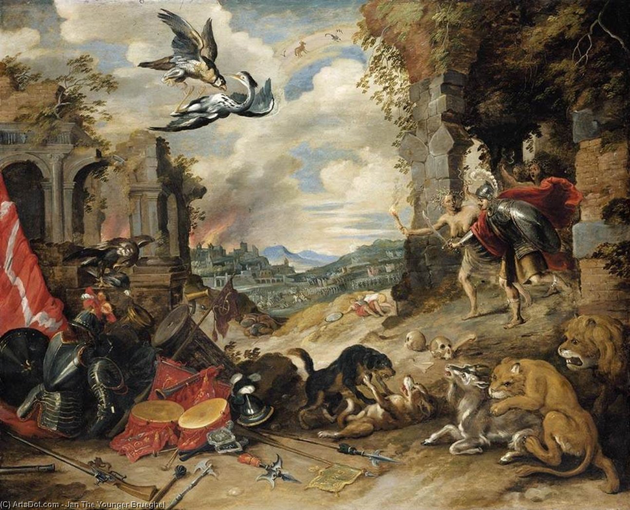 Wikioo.org – La Enciclopedia de las Bellas Artes - Pintura, Obras de arte de Jan The Younger Brueghel - alegoría de guerra