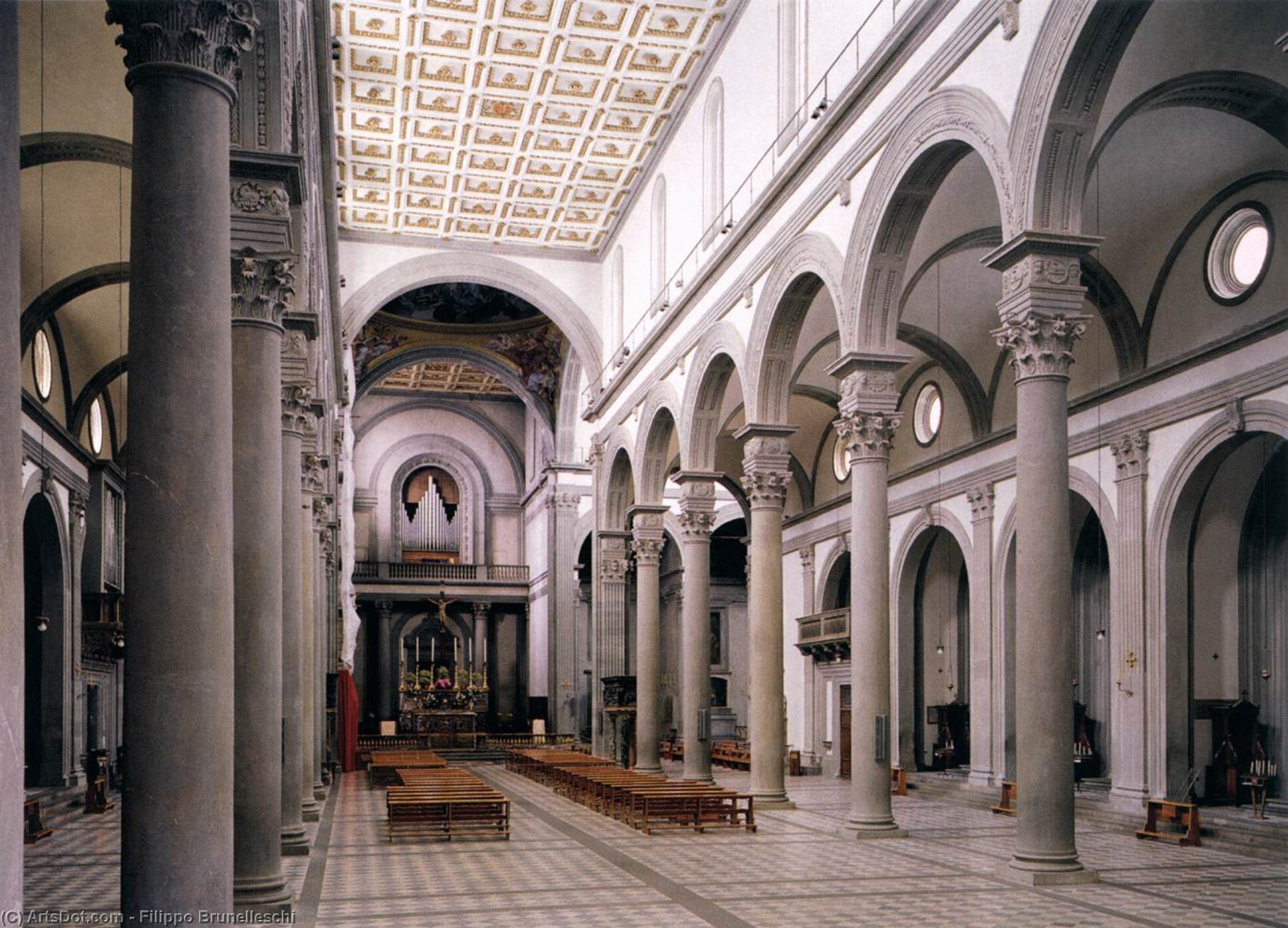 Wikioo.org - The Encyclopedia of Fine Arts - Painting, Artwork by Filippo Brunelleschi - The nave of the church