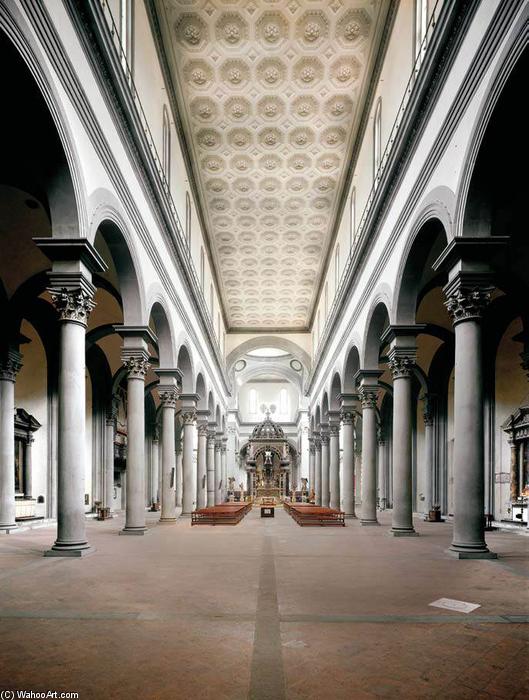 Wikioo.org – La Enciclopedia de las Bellas Artes - Pintura, Obras de arte de Filippo Brunelleschi - Vista de la nave