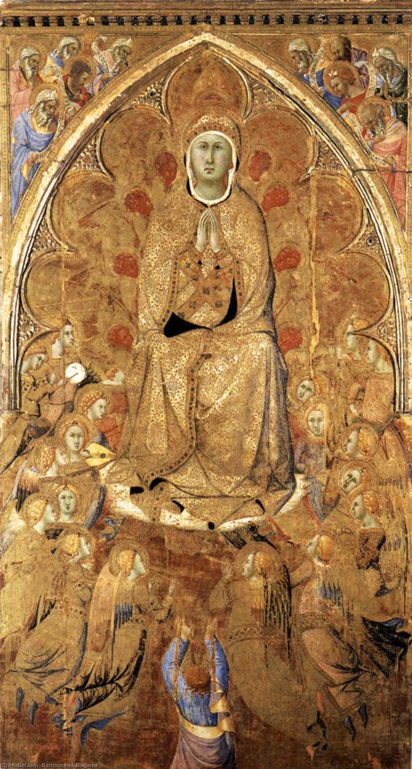 WikiOO.org - Encyclopedia of Fine Arts - Malba, Artwork Bartolommeo Bulgarini - The Virgin of the Assumption with St Thomas Receiving the Girdle