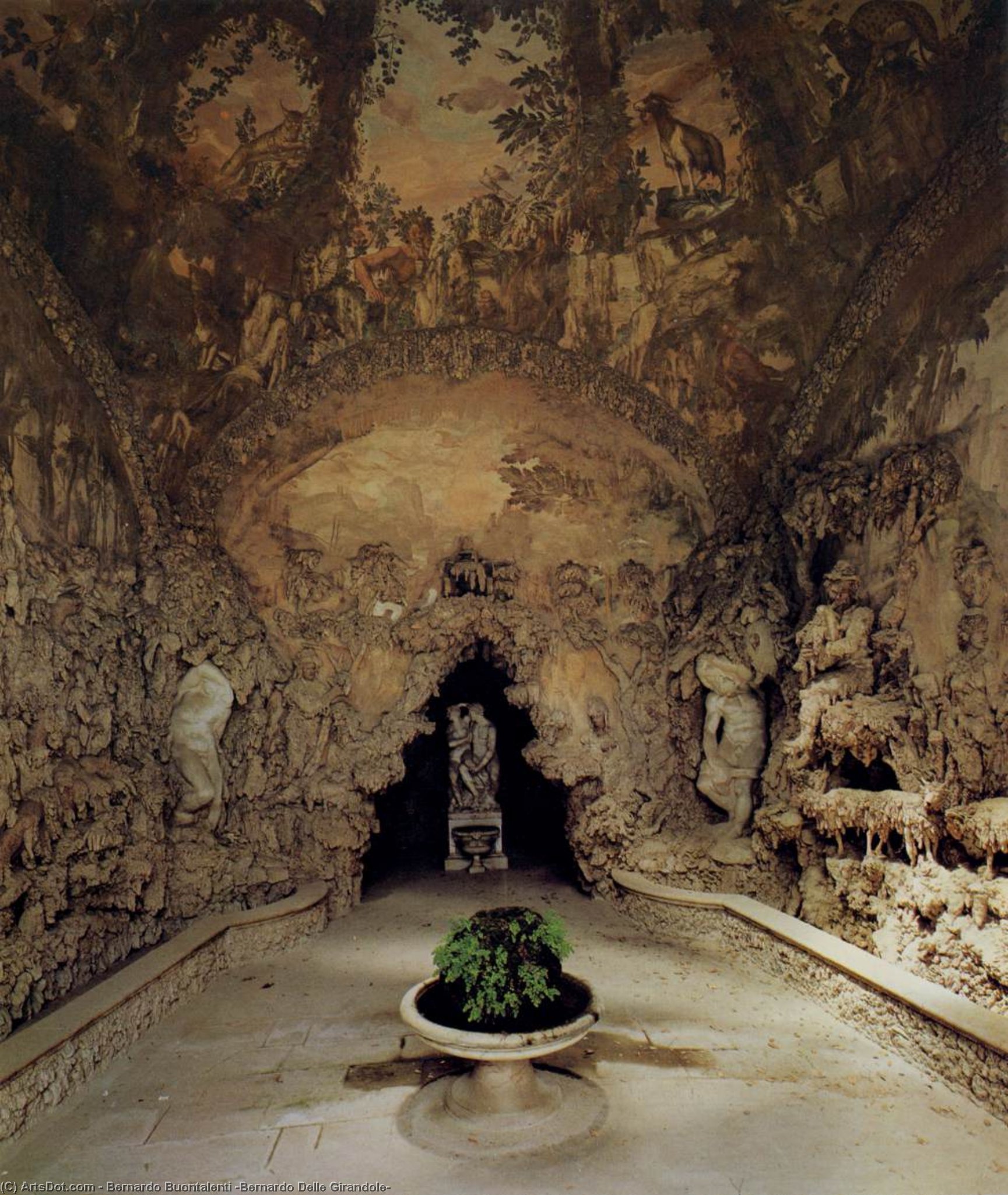 Wikioo.org - The Encyclopedia of Fine Arts - Painting, Artwork by Bernardo Buontalenti (Bernardo Delle Girandole) - The Grotto Grande