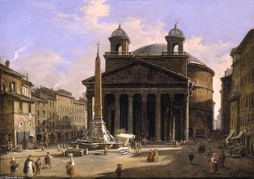 Wikioo.org - The Encyclopedia of Fine Arts - Painting, Artwork by Ippolito Caffi - View of the Pantheon, Rome