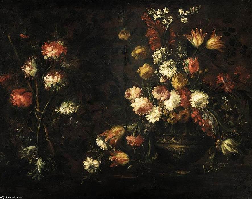 WikiOO.org - Enciclopédia das Belas Artes - Pintura, Arte por Margherita Caffi - Still-Life with a Vase of Flower