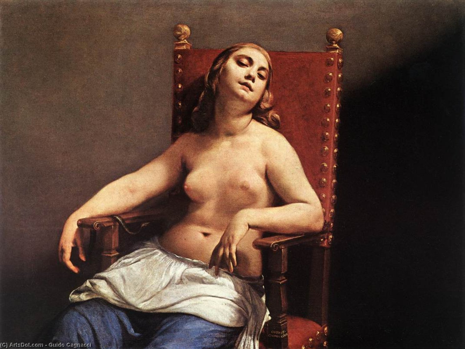 WikiOO.org - Enciclopédia das Belas Artes - Pintura, Arte por Guido Cagnacci - The Death of Cleopatra